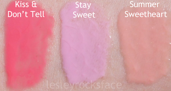 Photo taken outdoors in natural sunlight. Lipglasses swatched on NC15 skin.