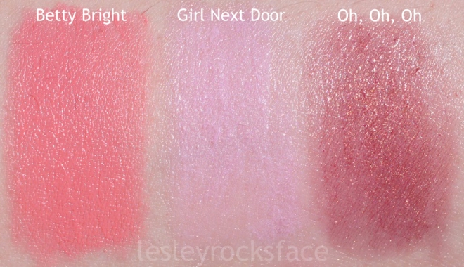Photo taken outdoors in natural sunlight. Lipsticks swatched on NC15 skin.